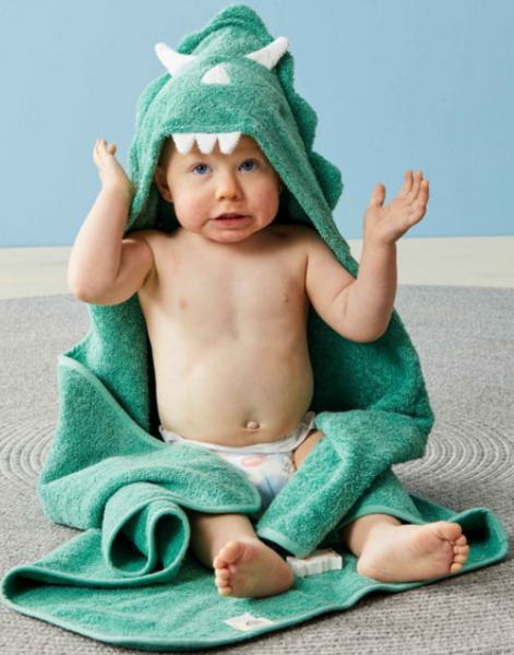 DINOSAUR BABY HOODED TOWEL