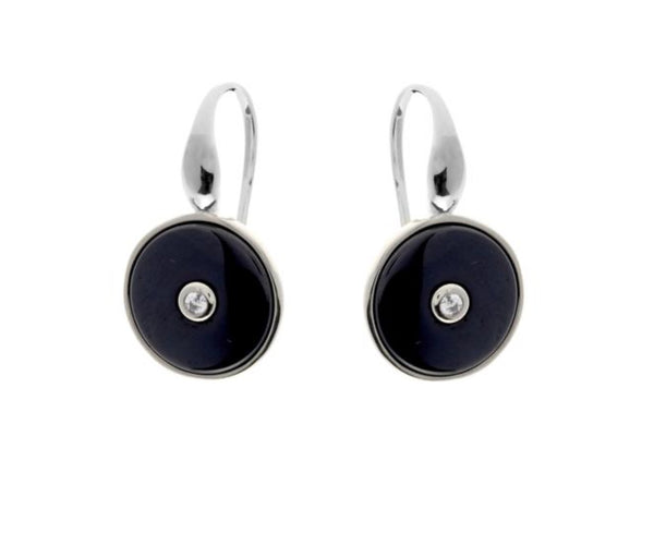 Silver and black earrings
