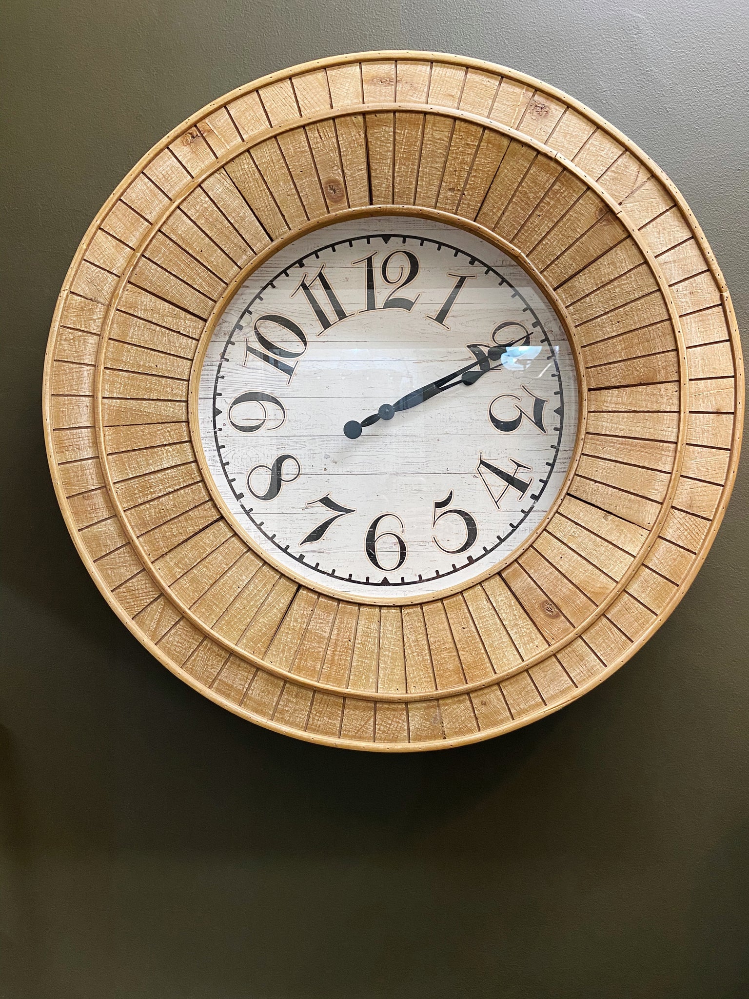 Large Round Wooden Clock
