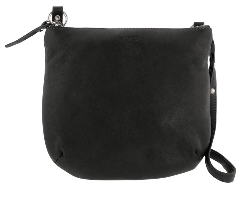 Meadow Soft Leather Pouch Crossbody - Black