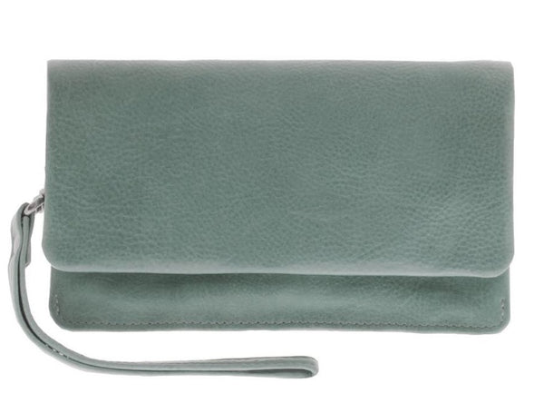 Soft Leather Fold Over Wallet - Sea